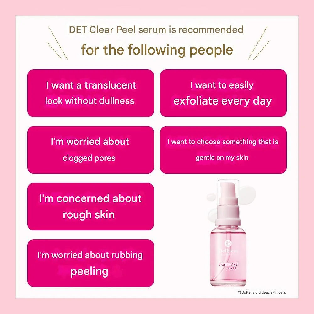 DET Clear Bright & Peel Peel Serum, 1.1 fl oz (33 ml)