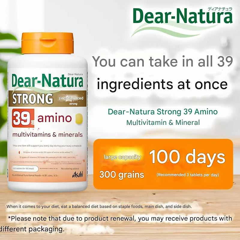 Dear-Natura Strong 39 Amino Multi-Vitamin & Mineral – 300 Tablets (100 Days)