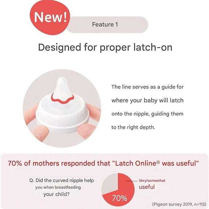 Pigeon Breastfeeding Bottle – Heat-Resistant Glass | Music Design (Red)