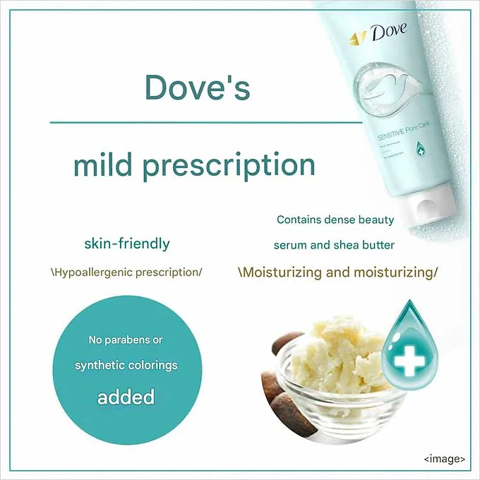 Dove Moist Pore Care Facial Cleansing Gel for Sensitive Skin Fragrance-Free