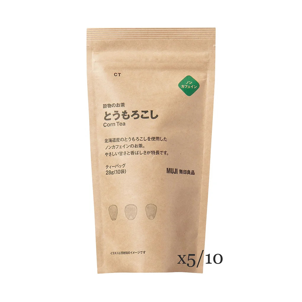 MUJI Grain Tea with Tartary soba (buckwheat) is a caffeine-free roasted grain tea with a naturally nutty aroma and mild, toasty flavor.