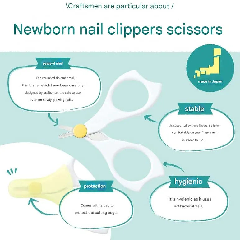 Pigeon Newborn Nail Scissors | Safe & Precise Trimming for 0 Months and Up