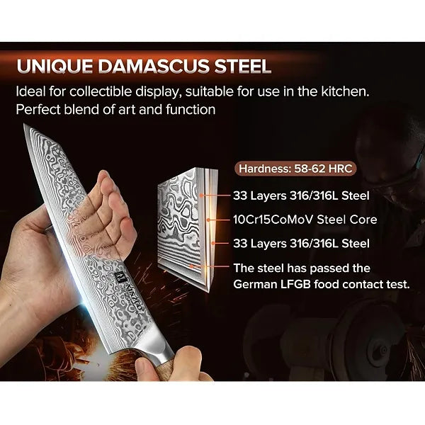 XINZUO Kiritsuke Chef Knife – 8.27 inches (210 mm)