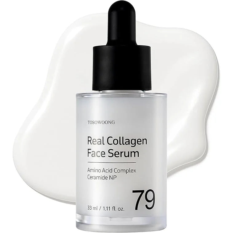 Restore hydration, firmness, and radiance with Real Collagen Face Serum from TOSOWOONG.