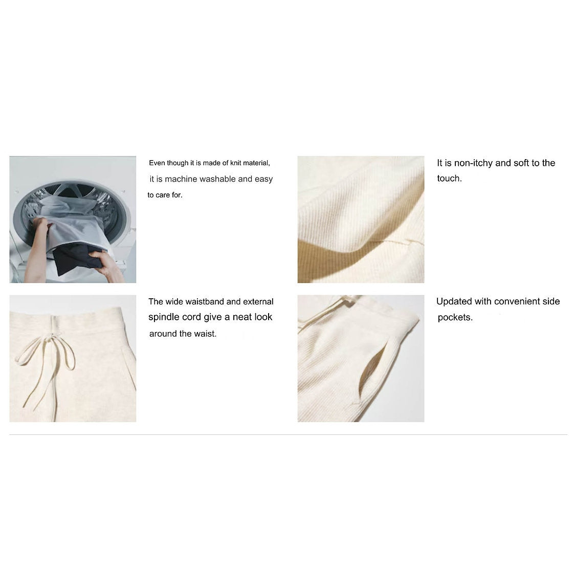 U Washable Knit Rib Pants 478847 / 483301 Japan best brand