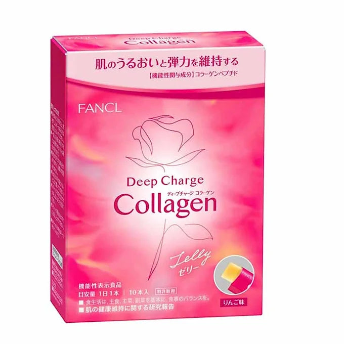 FANCL Deep Charge Collagen Stick Jelly – Apple Flavor (10-Day Supply)