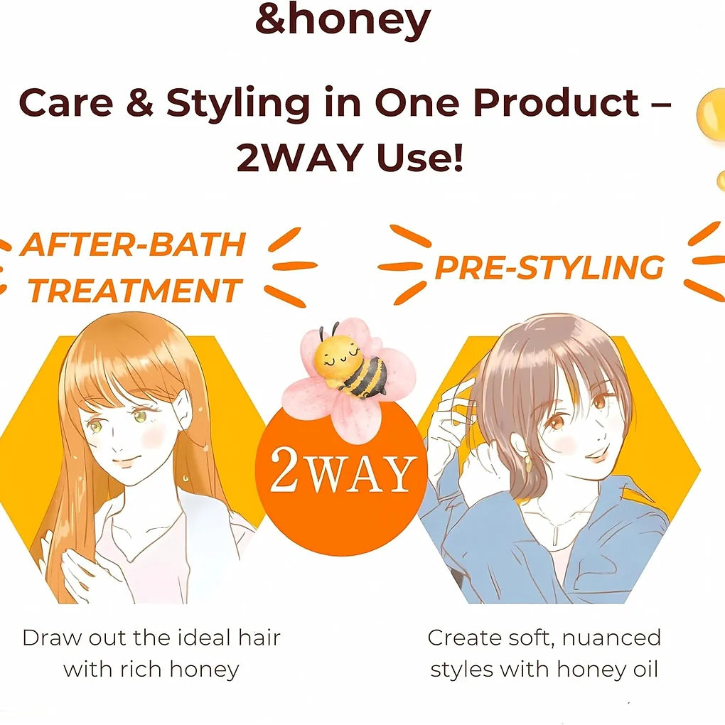 &Honey Melty Moist Repair Hair Oil 3.0, 3.4 fl oz (100 ml) – For Wavy Hair