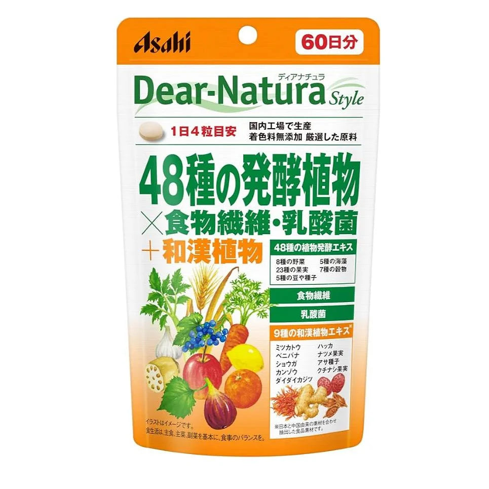 Dear-Natura Asahi Fermented Plant Extracts × Dietary Fiber & Probiotics, 240 Tab