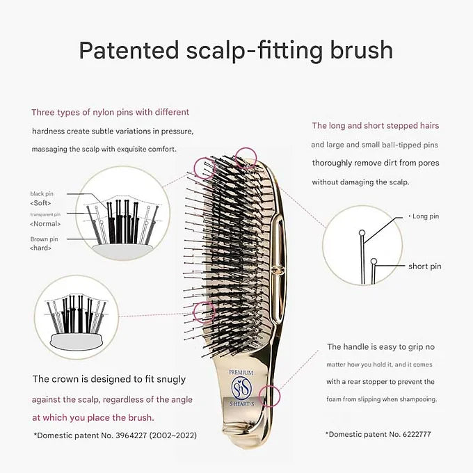S HEART S Scalp Brush World Premium Short – Gold