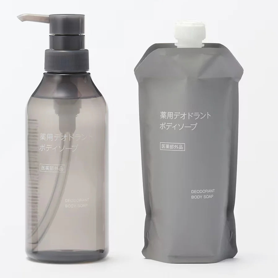 The Muji Medicated Deodorant Body Soap is a refreshing body cleanser formulated with 100% naturally derived ingredients* and designed to prevent body odor and sweat odor.
