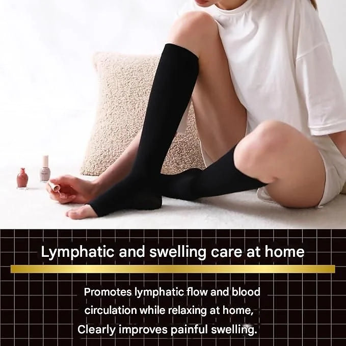 Slim Walk Medical Lymph Compression Socks (Short, Toe-Open)