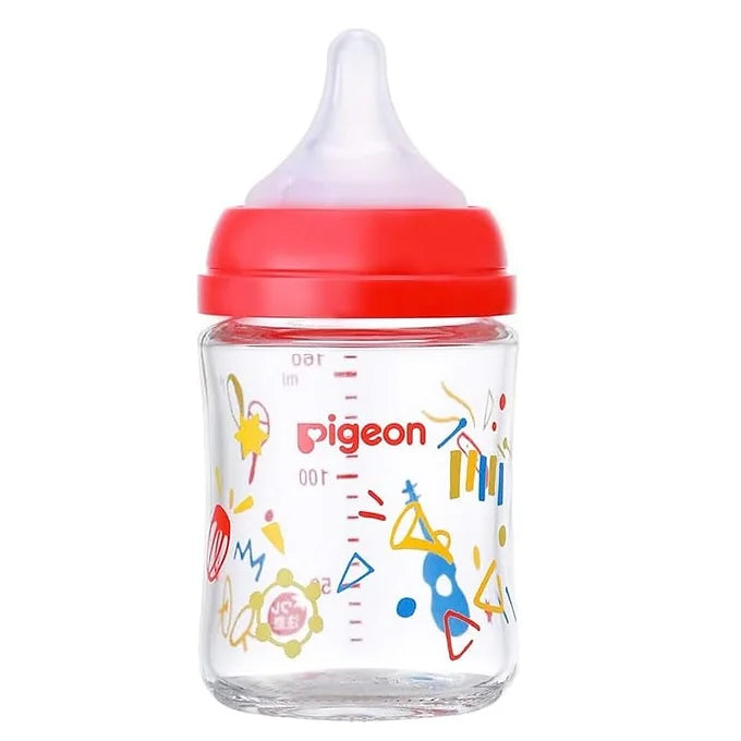 Pigeon Breastfeeding Bottle – Heat-Resistant Glass | Music Design (Red)