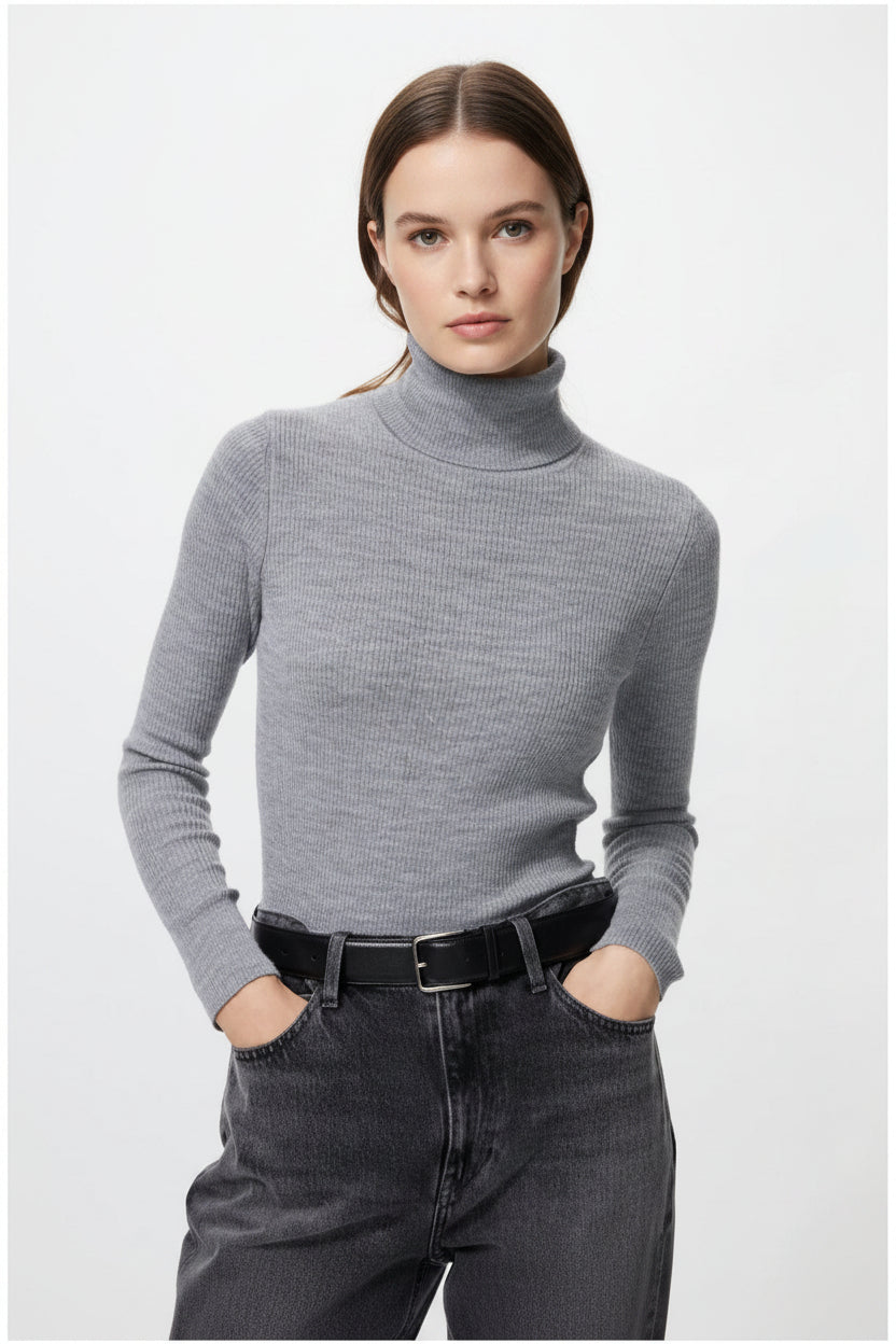 U Merino Ribbed Turtleneck Sweater 469426 Japan best brand