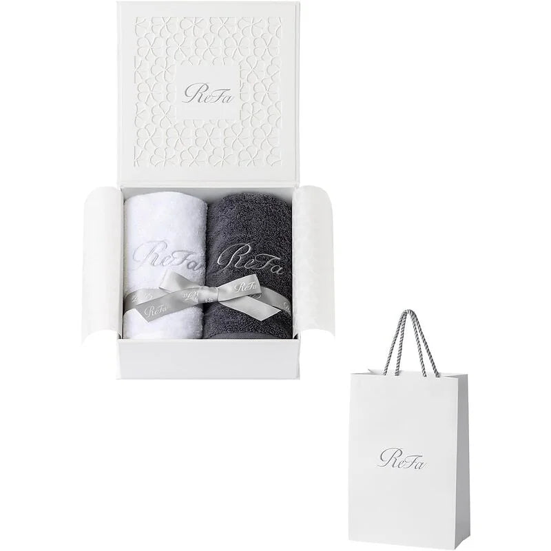 ReFa Hand Towel Pair Set – Premium Egyptian Cotton Towels with Shopper