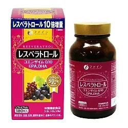 Resveratrol with Coenzyme Q10, EPA, DHA, and Vitamins B1, B2, B6. 180 soft capsu