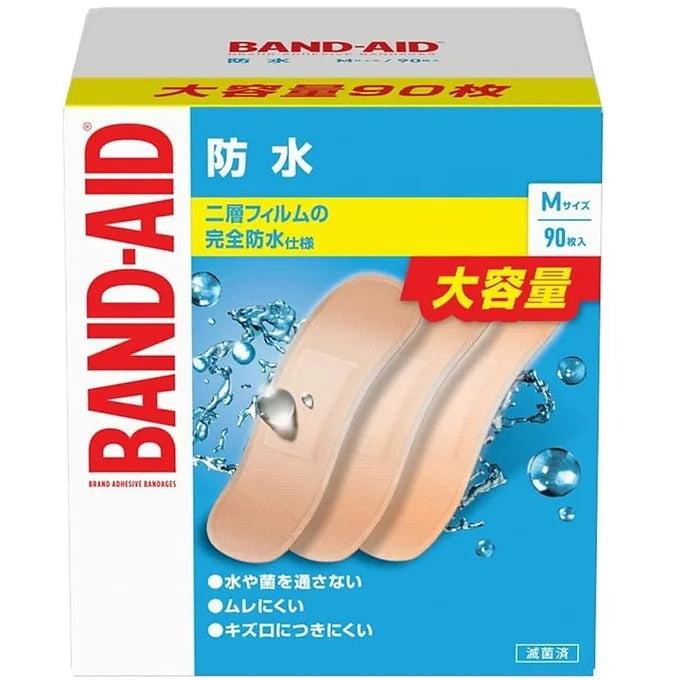 BAND-AID First Aid Bandage, Waterproof, Medium, 90 Sheets