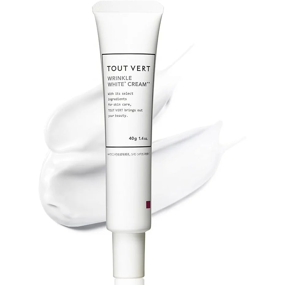 Tout Vert Wrinkle White Cream is a multifunctional facial cream designed to help reduce wrinkles, brighten the skin, and support a healthy skin barrier.