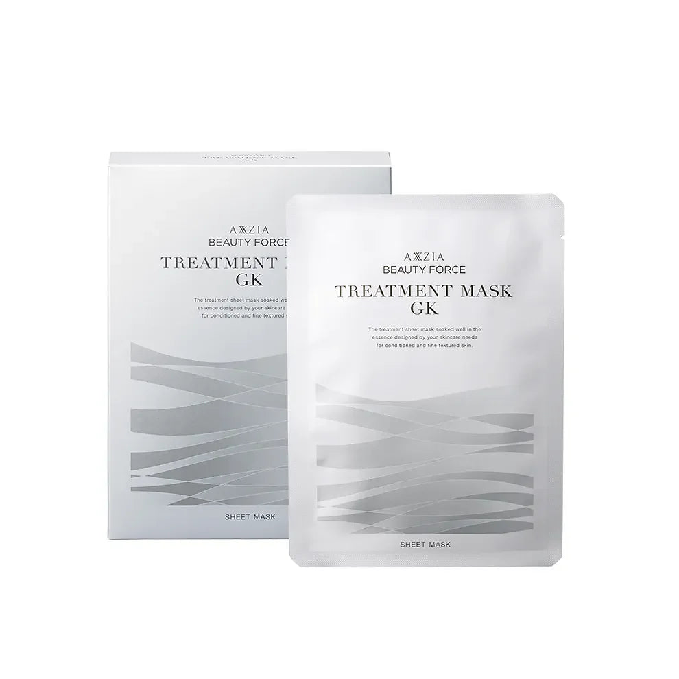 Axxzia Beauty Force Treatment Mask GK is designed for sensitive and unstable skin (ゆらぎ肌ケアタイプ). 