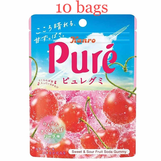 Kanro Pure Puregumi Natsumi Soda – 2.0 oz (52 g) x 10 Bags