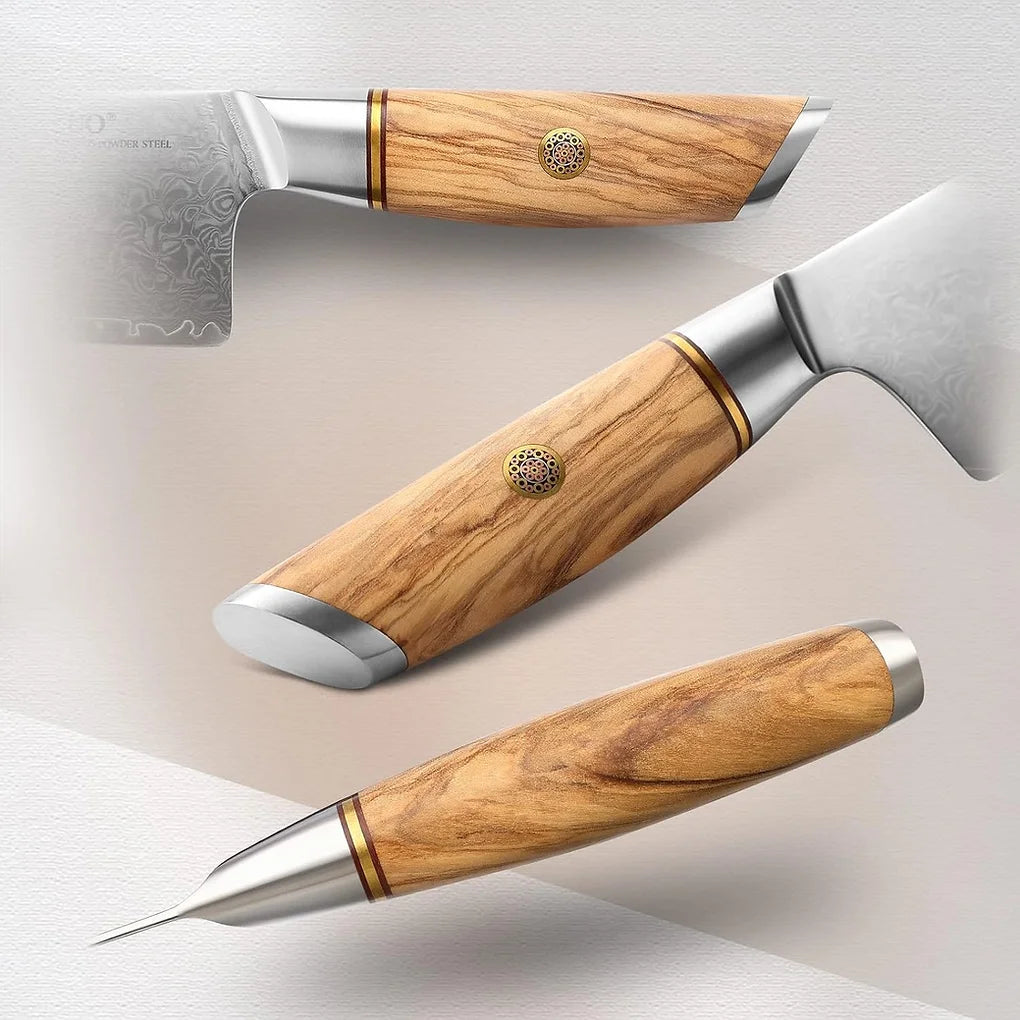 XINZUO  18.2/19/21.2cm/7.2 Chef Knife 73 Layer Damascus Milled Steel