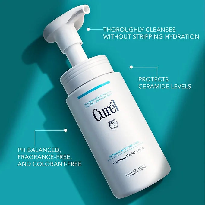 Curél Foaming Facial Wash – Gentle, Hydrating Cleanser for Sensitive Skin