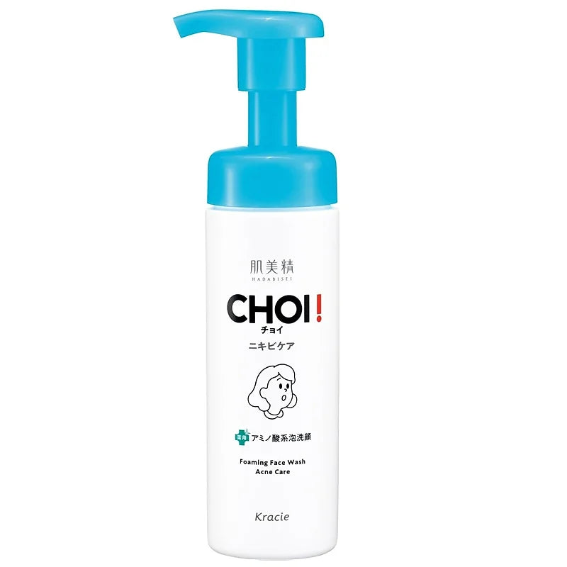 The Hadabisei CHOI Medicated Foam Cleanser is a dense, medicated facial wash designed for acne-prone skin.