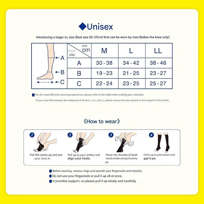 MediQttO Medical Lymphatic Care Below-the-Knee Compression Socks (Open Toe)