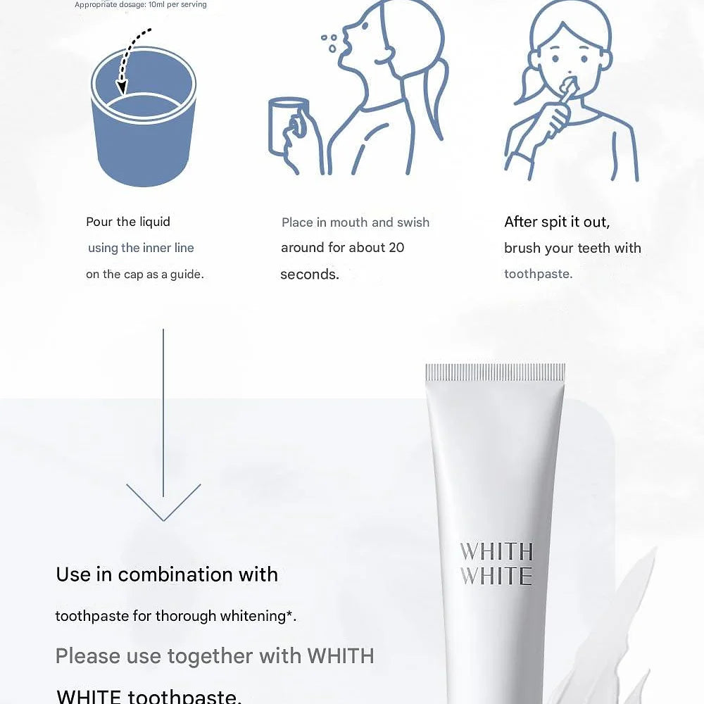 WHITH WHITE Whitening Mouthwash, Bad Breath Care 10.1 fl oz (300 ml)
