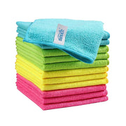 HOMEXCEL Microfiber Cloth Towels – Set of 12 Multicolor