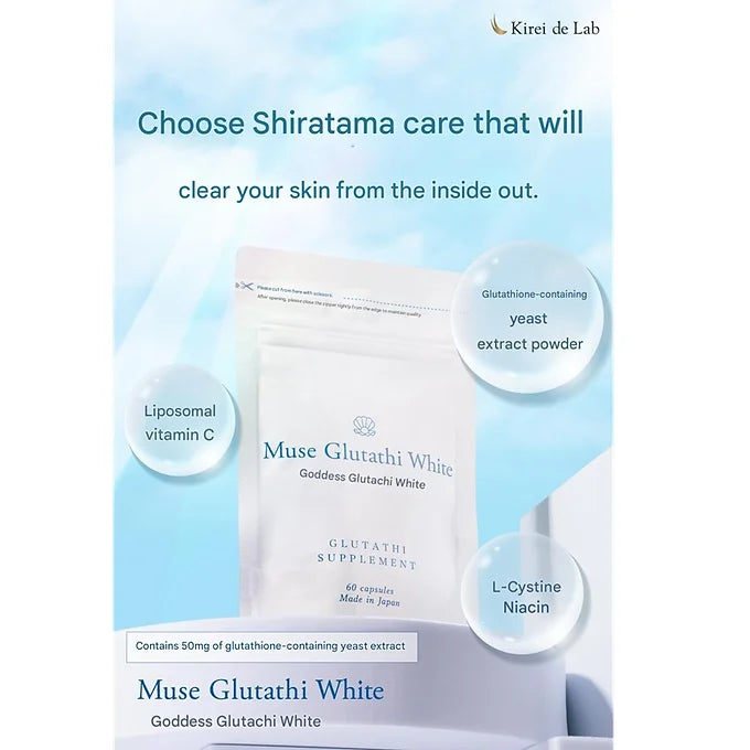 Glutathione Supplement Shiratama (Goddess of Glutachi White) 1 Month (60 Tablets)
