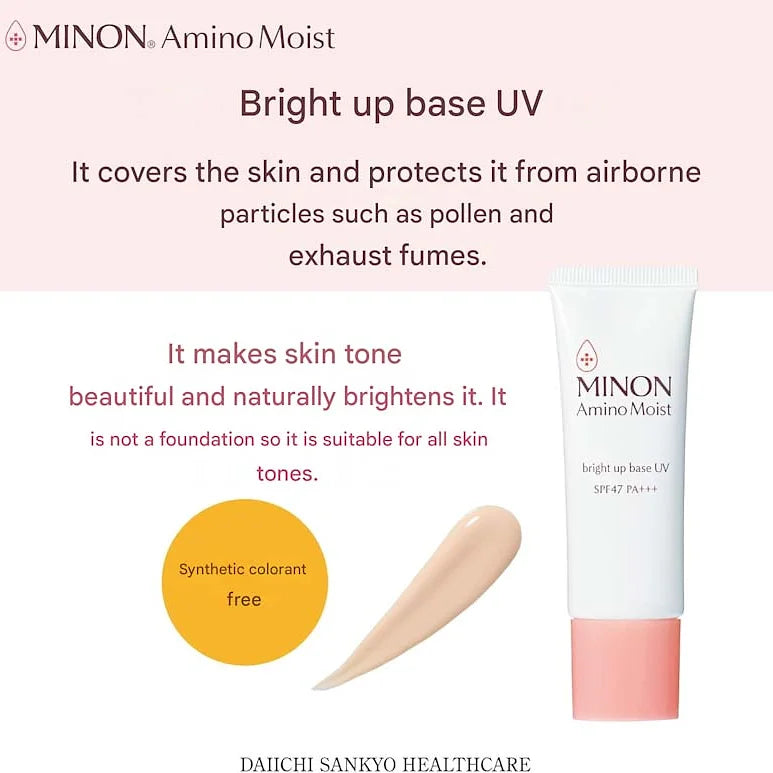 Minon Amino Moist Bright Up Base UV | 25g | SPF Protection & Hydrating Makeup