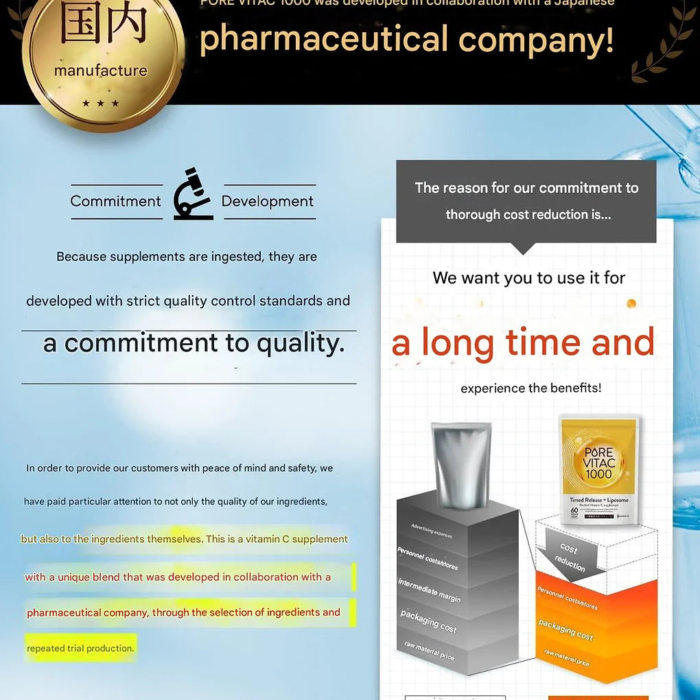 Pore Vita C 1000 is a high-concentration vitamin C supplement