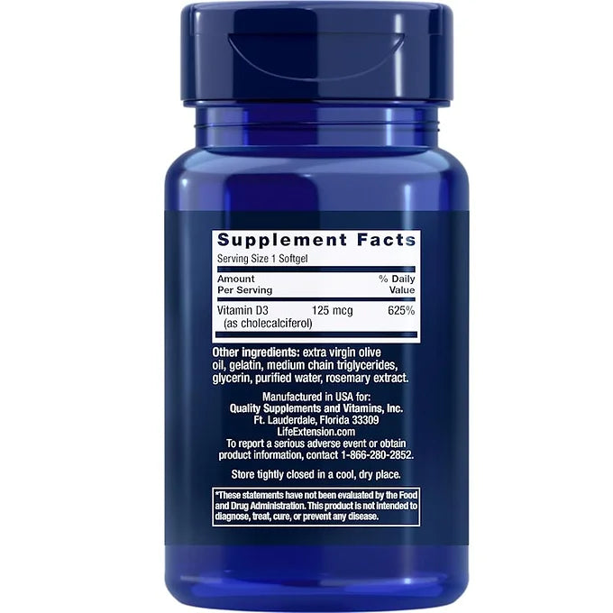 Life Extension Vitamin D3 5000 IU – 60Capsules