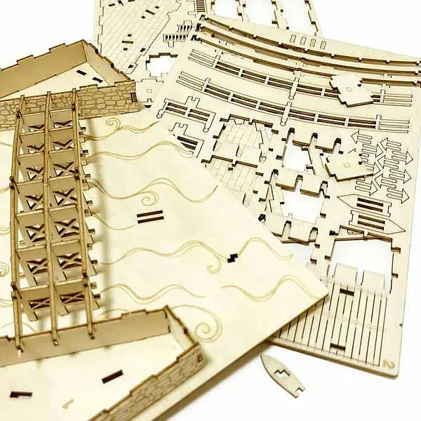 ki-gu-mi Nihonbashi Wooden 3D Puzzle – DIY Craft Kit for Kids and Adults