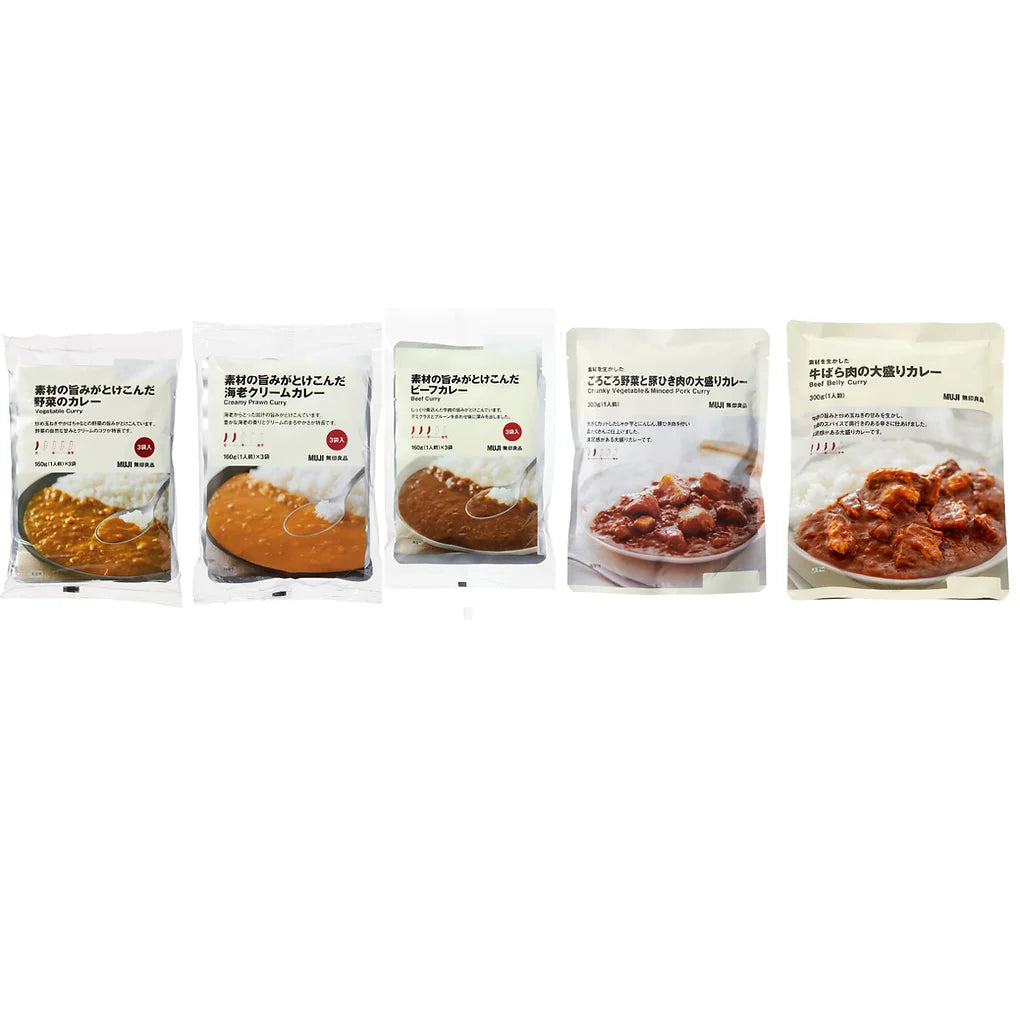 Enjoy the natural taste of carefully selected ingredients with this MUJI Japanese Curry Selection.