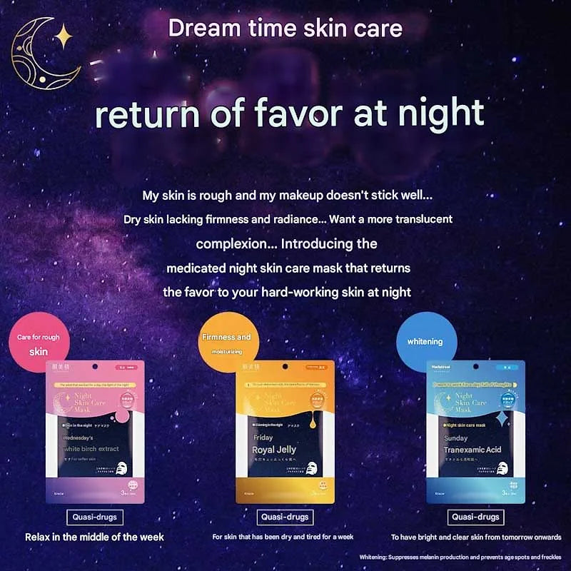 Hadabisei Medicated Sunday Night Whitening Mask (3 Sheets)