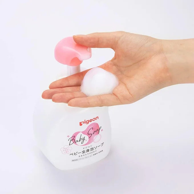 Pigeon Baby Full Body Foam Soap, Baby Flower Scent | 16.9 fl oz (500 ml)