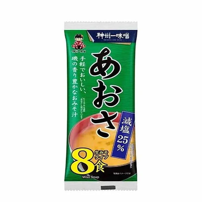 Shinshu Ichimiso Instant Miso Soup – Aosa Seaweed, Reduced Salt (8 Servings)