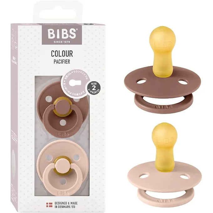 BIBS Natural Rubber Pacifier – Ivory/Sage | Set of 2 | COLOUR Size 1 & Size 2