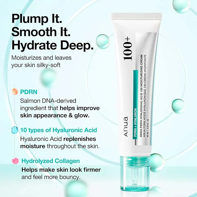 ANUA PDRN Hyaluronic Acid 100 Moisturizing Cream (60 ml)