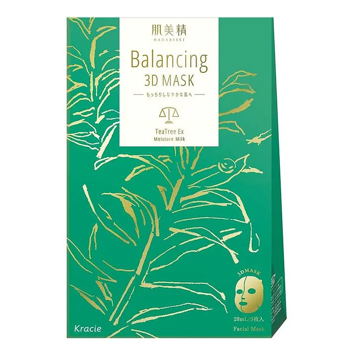 The Hadabisei Balancing 3D Mask Moisturizing Milk is a deeply hydrating sheet mask formulated to rebalance moisture and oil levels in dry and sensitive skin.