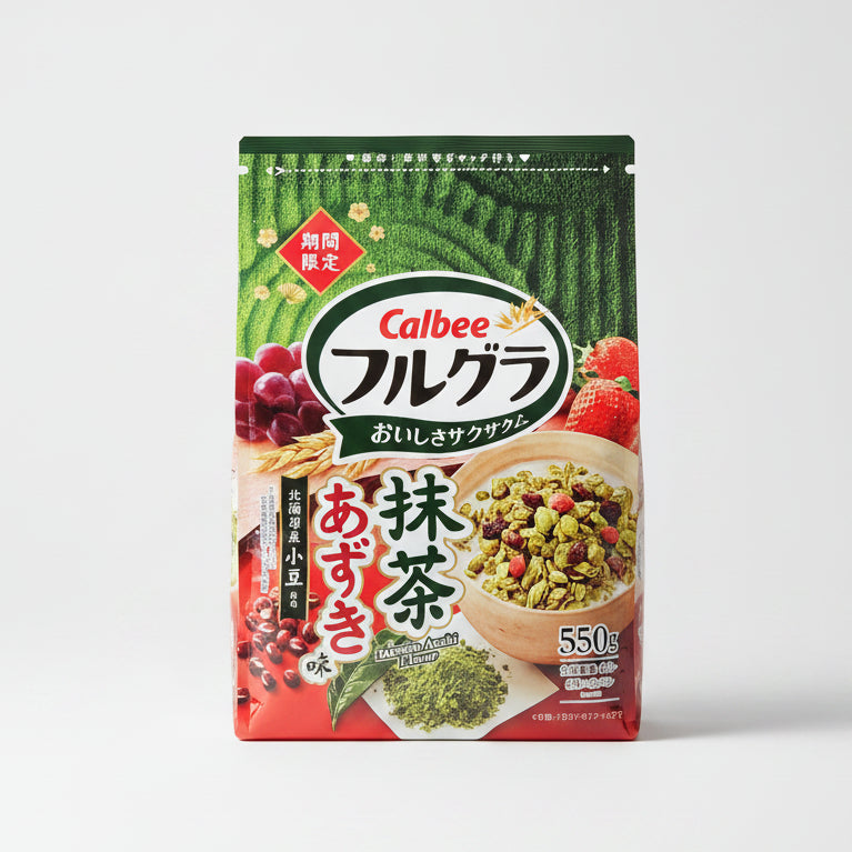 Calbee Frugra Matcha Azuki Flavor Granola – 550g (Limited Edition)