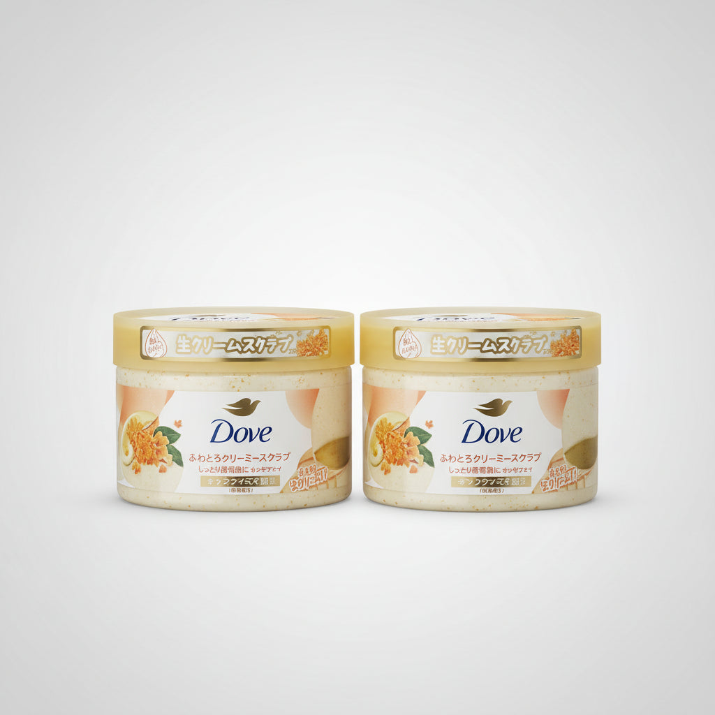 Indulge your skin with this rich, whipped creamy scrub infused with the sweet, floral scent of Osmanthus (キンモクセイ).