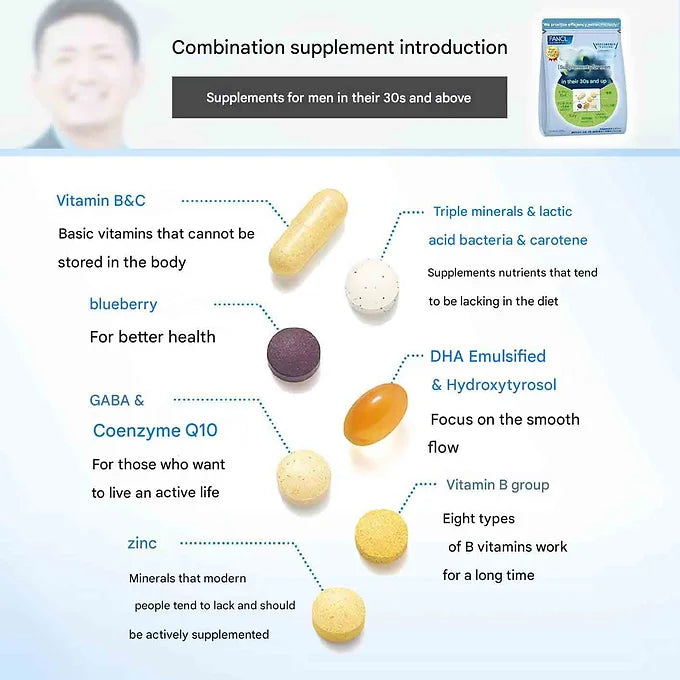 FANCL Supplement for Men in Their 30s - 30 Bags (15-30 Day Supply)