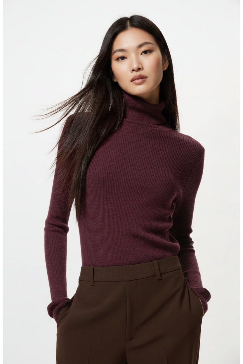 U Merino Ribbed Turtleneck Sweater 469426 Japan best brand