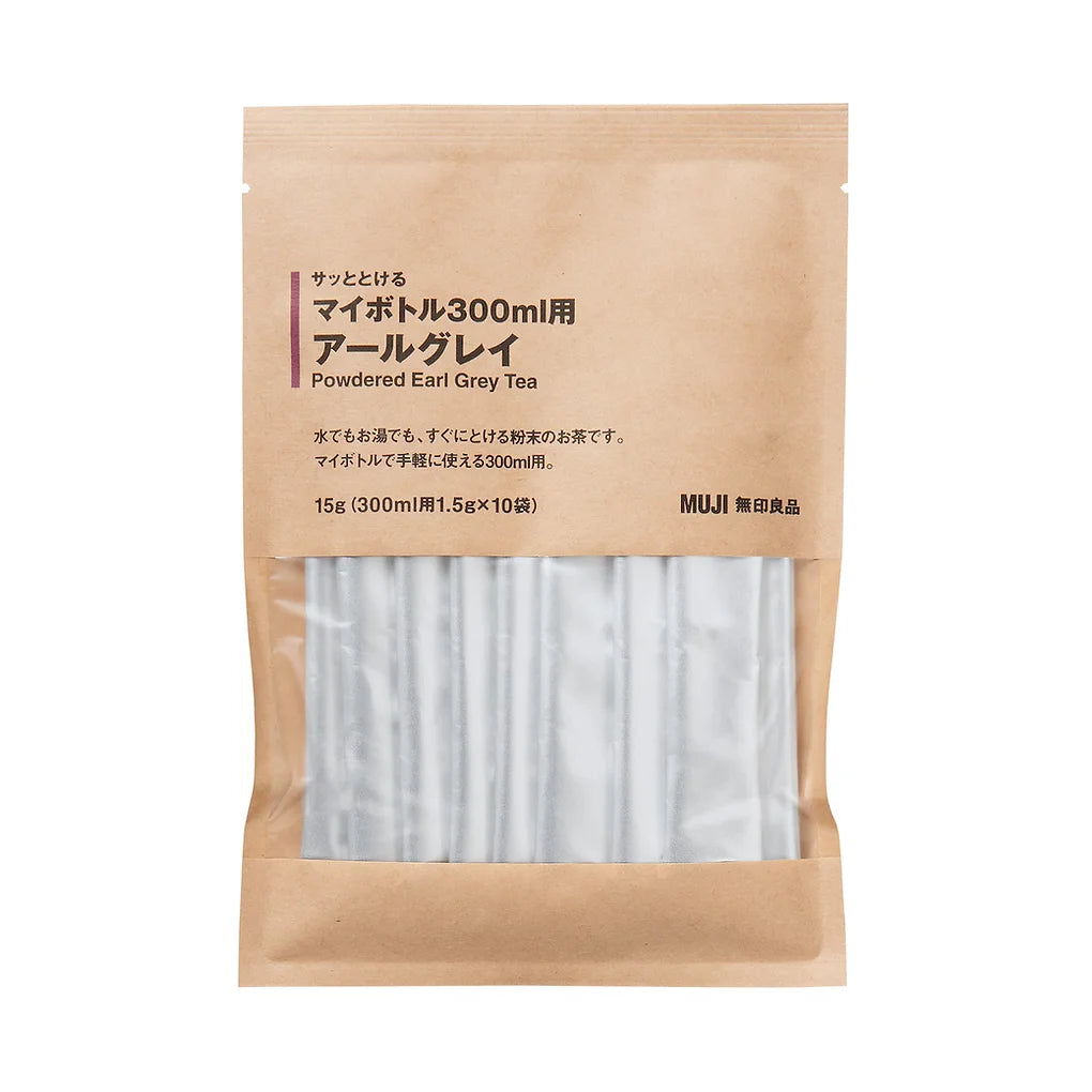 MUJI Quick-Dissolving Earl Grey Tea is specially designed for 300 ml My Bottle use. 