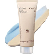 Innisfree Volcanic Swirl Pore Cream Clay MaskThis mask combines the deep-cleansing power of volcanic ash with a hydrating cream layer to remove pore impurities and dead skin while maintaining skin moisture.