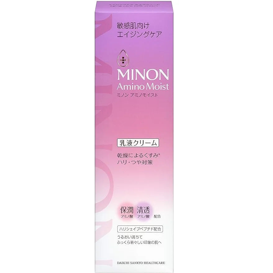 Minon Amino Moist Aging Care Milk Cream is a gentle, hypoallergenic cream formulated specifically for sensitive skin. 