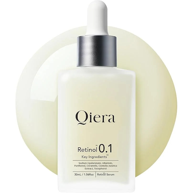 Qiera Retinol SerumA powerful anti-aging serum formulated with 0.1% pure Retinol to help improve skin texture, firmness, and radiance.