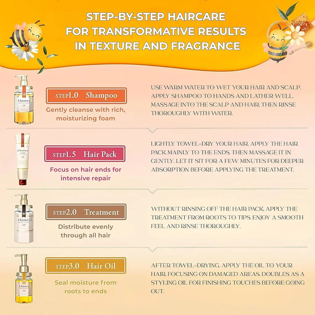 &Honey Melty Moist Repair Hair Oil 3.0, 3.4 fl oz (100 ml) – For Wavy Hair